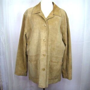 Eddie Bauer Tan Leather Womens Jacket XL